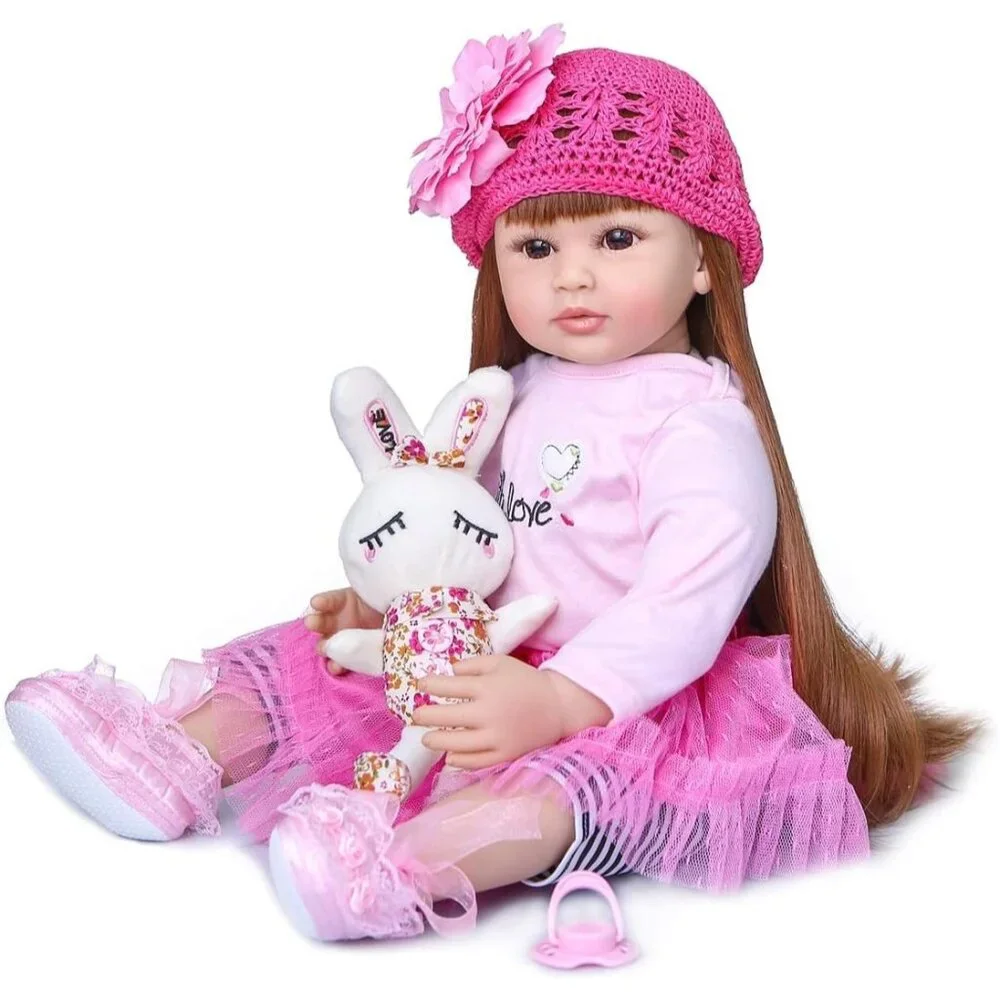 24 inch Reborn Toddler Dolls Girl Soft Silicone Vinyl Vivid Cute Toddler Reborn